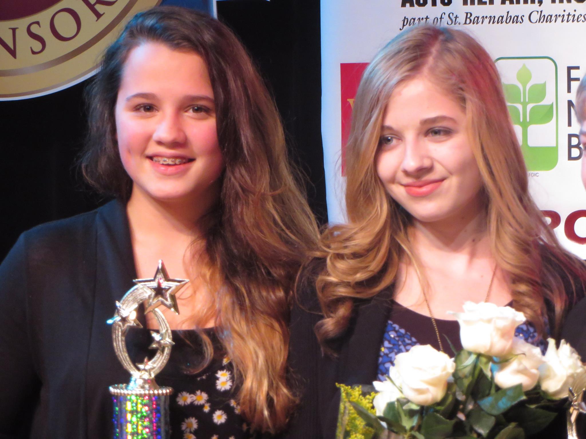 Jackie Evancho with Gabby Barrett the 2014 Kean Quest Talent Search Judges Choice Winner - First Place
