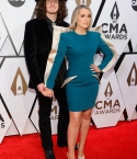 Cade Foehner and Gabby Barrett on the red carpet at the 2021 CMA Awards