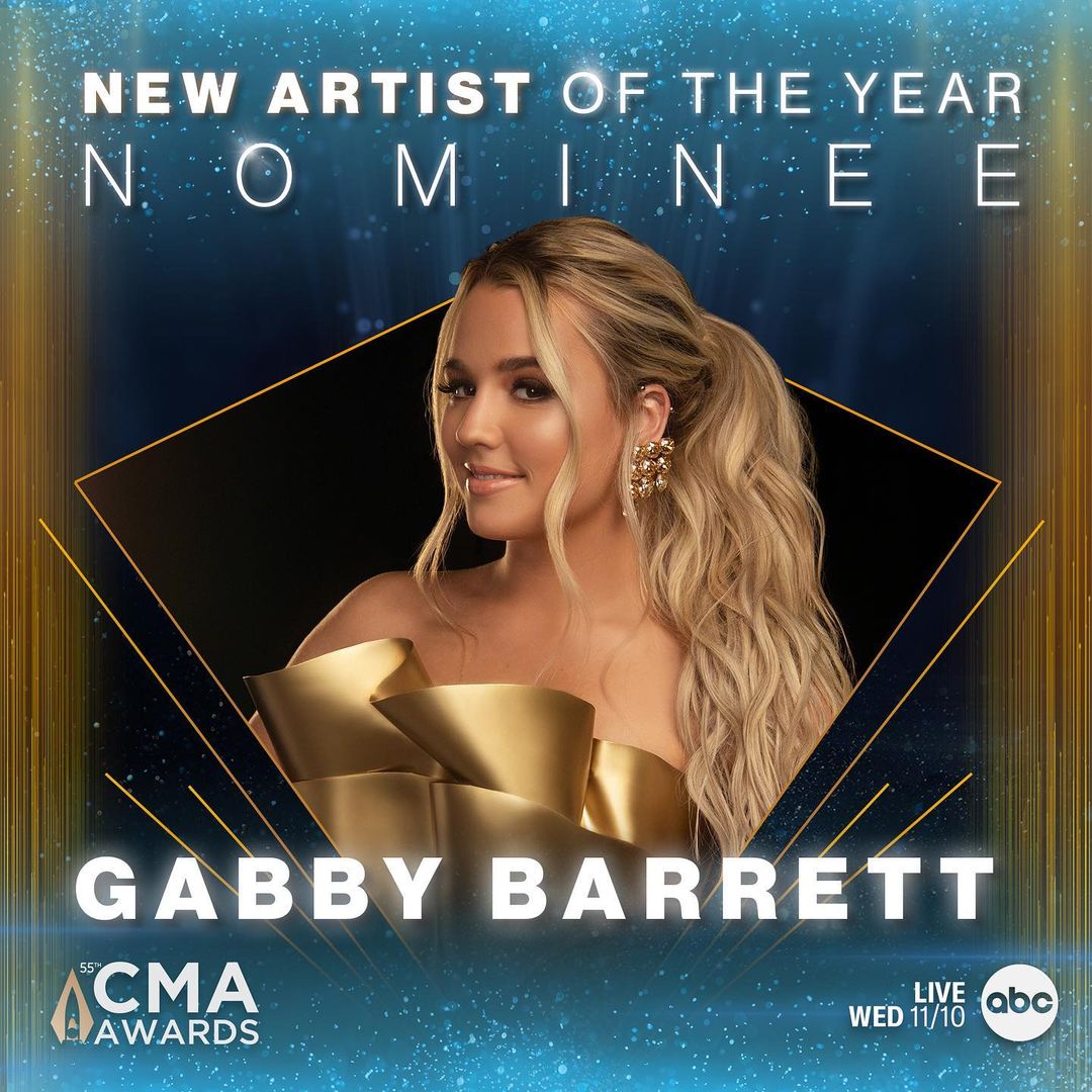Gabby Barrett New Artist of the Year 55th Annual CMA Awards Nominee
