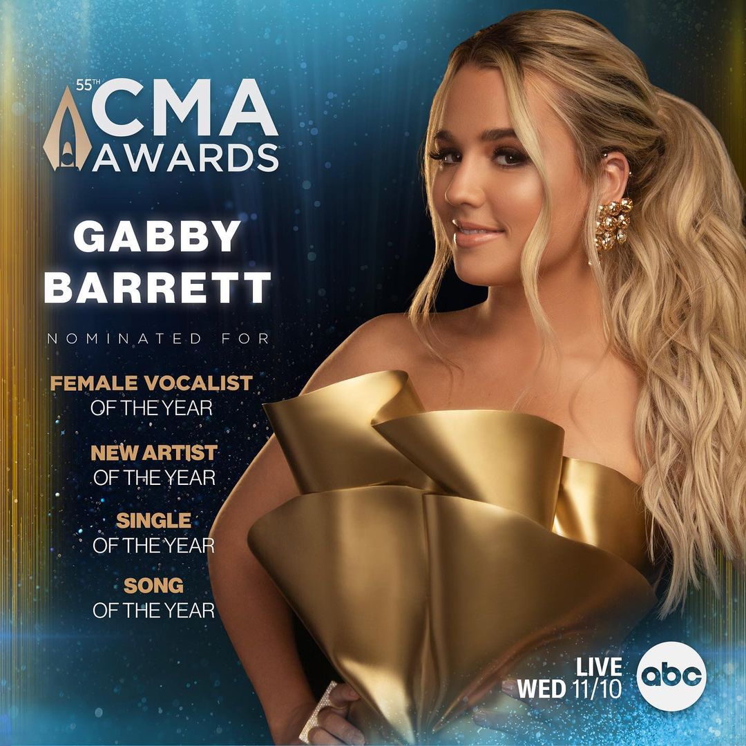 Gabby Barrett 4x 55th Annual CMA Awards Nominee
