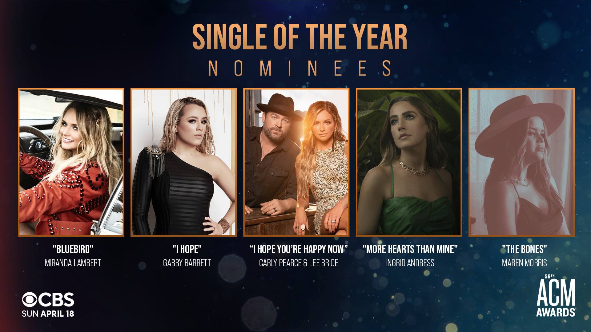 Gabby Barrett earned ACM Awards nomination for Single of the Year (“I Hope”).
