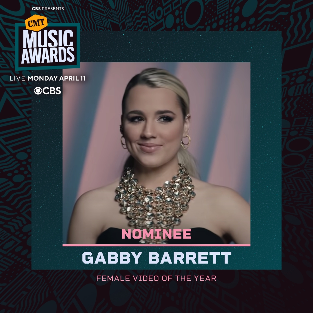 Gabby Barrett Nominated for Female Video Of The Year for "Footprints On The Moon" at the 2022 CMT Music Awards.
