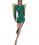 Gabby Barrett's custom Mélique Street green & gold mini dress