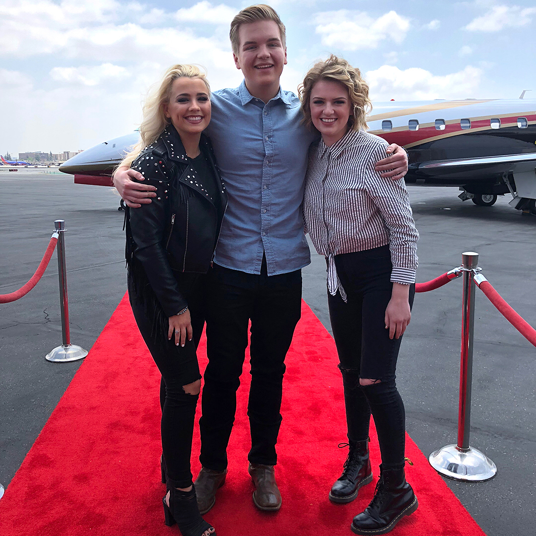 Caleb Lee Hutchinson, Gabby Barrett, and Maddie Poppe heading to their hometowns on May 15, 2018.
Photo credit: American Idol
