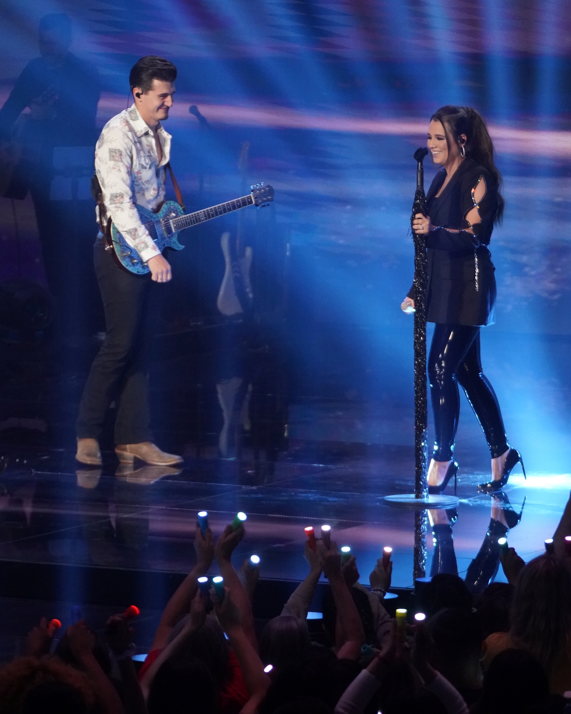 Gabby Barrett performs "Pick Me Up" during the American Idol Grand Finale with husband Cade Foehner on May 22, 2022.

